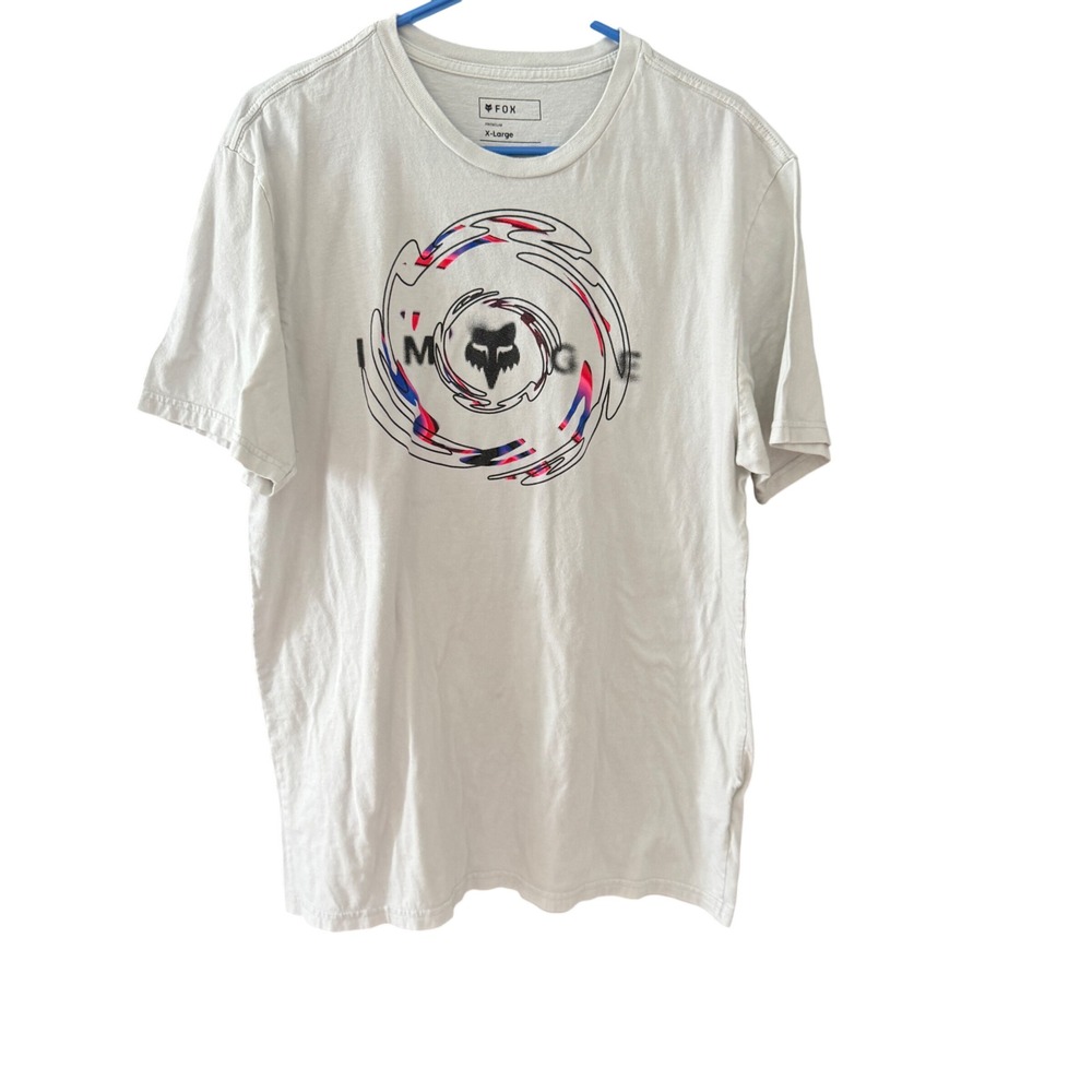 Fox Racing Mens Premium Graphic White XL IMAGE Swirl Logo Short Sleeve T-Shirt